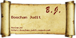 Boschan Judit névjegykártya
